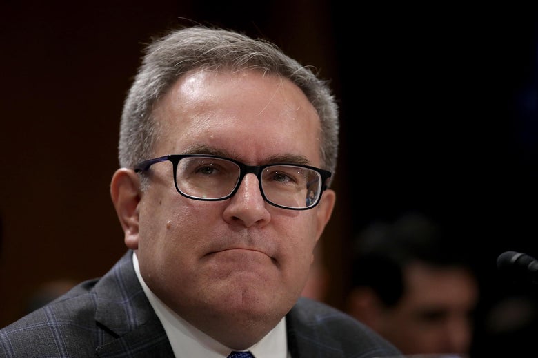 Andrew Wheeler testifying in the Senate.